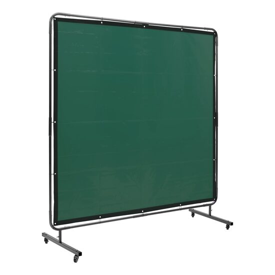 Perdea sudura impotriva scanteilor 180x180 cm, cadru otel, 4 roti blocabile, Verde