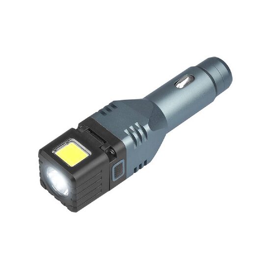 Lanterna cu led aluminiu 5 W, Alimentare la bricheta masinii sau USB, spargator geam urgente, 300 lm 