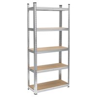 Raft metalic cu 5 x polite MDF, sarcina max pe raft 150 kg, dimensiune 150x70x30 cm