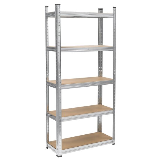 Raft metalic cu 5 x polite MDF, sarcina max pe raft 150 kg, dimensiune 150x70x30 cm