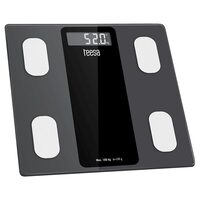 Cantar Smart, max 180 Kg, LCD, Negru, 2 x AAA, Memorie pentru 10 utilizatori, compatibil aplicatie Fitdays, Bluetooth 4.2