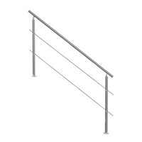 Balustrada inox, 5-6 trepte Vivatechnix, 1800 x 104 x 1060 mm, Unghi reglabil 0° - 45°, accesorii prindere