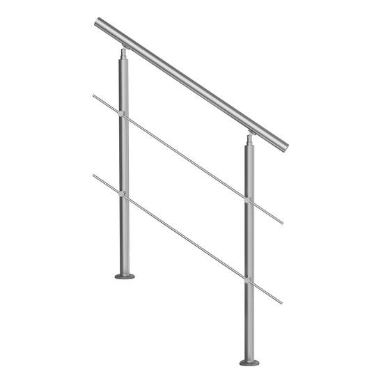 Balustrada inox, 2-3 trepte Vivatechnix, 1000 x 104 x 1060 mm, Unghi reglabil 0° - 45°, accesorii prindere, 2 x bare transversale