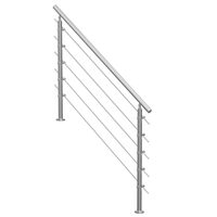 Balustrada inox, 4-5 trepte Vivatechnix, 1500 x 104 x 1060 mm, Unghi reglabil 0° - 45°, accesorii prindere, 5 x bare transversale
