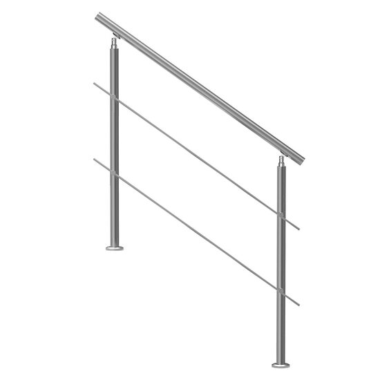 Balustrada inox, 3-4 trepte Vivatechnix, 1200 x 104 x 1060 mm, Unghi reglabil 0° - 45°, accesorii prindere, 2 x bare transversale