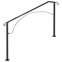 Balustrada fier forjat, 4-5 trepte Vivatechnix, Inaltime 1100 mm, lungime 1694 mm, pozitii reglabile, Negru mat