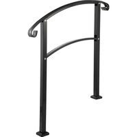 Balustrada fier forjat, 1-3 trepte Vivatechnix, Inaltime 106 cm, lungime 100 cm, pozitii reglabile, Negru mat
