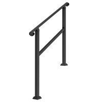 Balustrada otel, 2-3 trepte Vivatechnix, Dimensiune 1016 x 84 x 905 mm, Unghi reglabil 0° - 35°, Negru