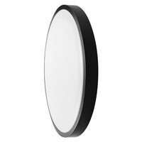 Plafoniera led cu senzor miscare si telecomanda, Interior/Exterior IP44, 4000K, 2500 lm, 24 W, dimensiune 350 x 61 mm, Negru, Rotunda
