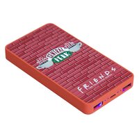 Powerbank slim, 6000mAh, Iesire 2xUSB, Logo led Friends, functie de incarcare rapida