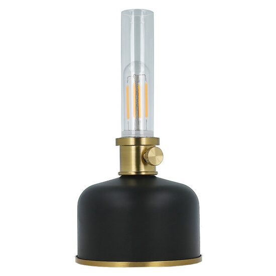 Lampa cu led Retro Petrol, alimentare baterie Li-Ion, USB-C, lumina calda 3000K, 2 W, 110 x 110 x 220 mm, Negru