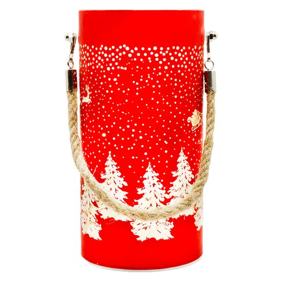 Decoratiune luminoasa de Craciun, Led, 3xAA, Rosu, Lumina calda
