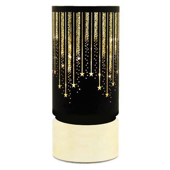 Decoratiune luminoasa de Craciun, Led, 3xAA, Negru/Auriu, Lumina calda