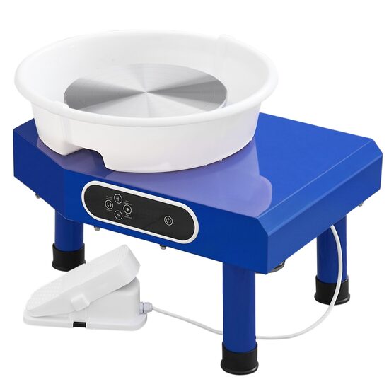 Roata de olarit profesionala, electrica, 350 W, diametru placa 25 cm, 60-300 rpm, rotatie in ambele sensuri, Pedala, LCD tactil