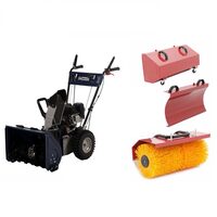 Freza zapada multifunctionala Bulltech, latime lucru 55 cm, 6 CP, cu perie, cos colectare si lama impingere, 7 viteze