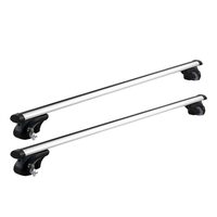 Set 2 bare transversale portbagaj, Aluminiu, 2 x chei antifurt, pentru bare longitudinale, max 90 kg, 132 cm