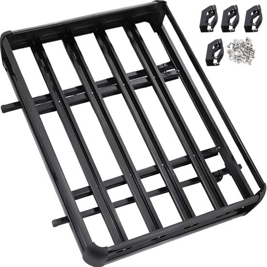 Portbagaj deschis pentru bare transversale, max 100 kg, Aluminiu, 127 x 90 x 14 cm, Universal