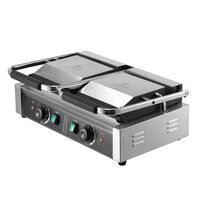 Grill Panini, Profesional, suprafata de gatit neteda 485 x 230 mm, Otel inoxidabil, Temperatura de incalzire 50-300 °C