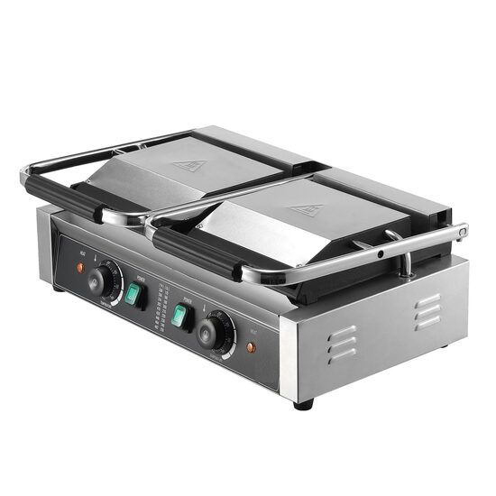 Grill Panini, Profesional, suprafata de gatit neteda 485 x 230 mm, Otel inoxidabil, Temperatura de incalzire 50-300 °C