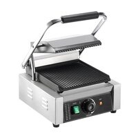 Grill Panini, Profesional, suprafata de gatit striata 230x225 mm, Otel inoxidabil, Temperatura de incalzire 50-300 °C