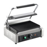 Grill Panini, Profesional, suprafata de gatit Striata 230 x 345 mm, Otel inoxidabil, Temperatura de incalzire 50-300 °C
