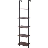 Raft metalic cu 5 x polite incluse din lemn, profil patrat 20x20 mm, Vivatechnix Industrial, 400 x 300 x 1780 mm
