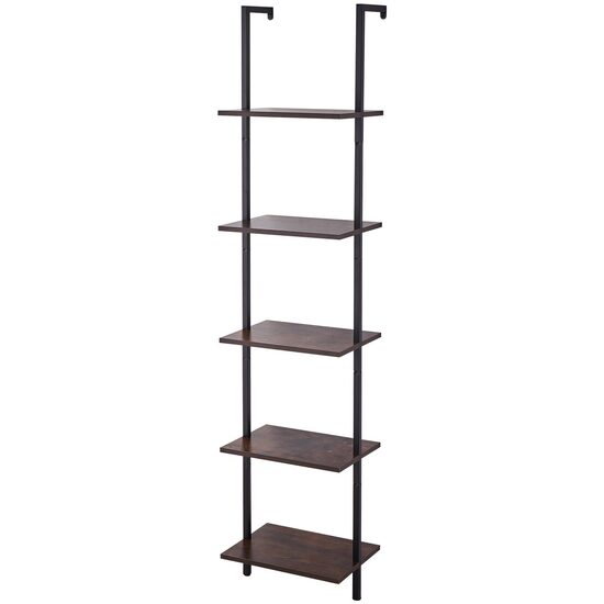 Raft metalic cu 5 x polite incluse din lemn, profil patrat 20x20 mm, Vivatechnix Industrial, 400 x 300 x 1780 mm