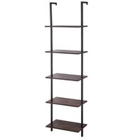 Raft metalic cu 5 x polite incluse din lemn, profil patrat 20x20 mm, Vivatechnix Industrial, 480 x 300 x 1780 mm