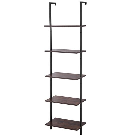 Raft metalic cu 5 x polite incluse din lemn, profil patrat 20x20 mm, Vivatechnix Industrial, 480 x 300 x 1780 mm