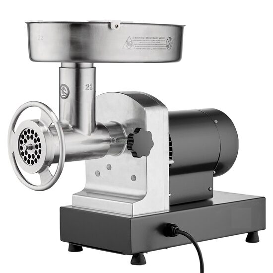 Masina profesionala de tocat carne, 750 W, Motor inductie, 370 kg/h, accesorii carnati, Inox