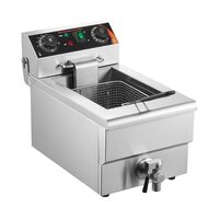 Friteuza profesionala Inox, 3000 W, Robinet golire ulei, Capacitate 9 l, dimensiune 289x527x357 mm