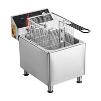 Friteuza profesionala Inox, 3100 W, Capacitate 9 l, dimensiune 275x415x370 mm, 80°C - 200°C