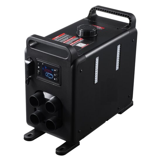Incalzitor stationar, Sirocou diesel, 8 kW, 220 VAC, 12/24 V DC, Telecomanda, Bluetooth, consum 0.18-0.35 l/h, Alarma Monoxid de Carbon, Panou led, Negru