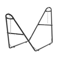 Suport pentru hamac cu lungimea 2.4-4.1 m, Otel, Negru, max 250 kg, 312.5x92x134 cm, Accesorii prindere incluse