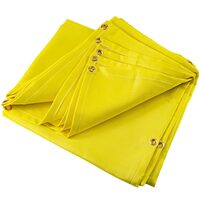 Perdea sudura impotriva scanteilor 240x305 cm, fibra de sticla, fara cadru, Galben, inele de agatare 