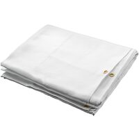 Perdea sudura impotriva scanteilor 240x305 cm, fibra de sticla, fara cadru, Alba, inele de agatare 