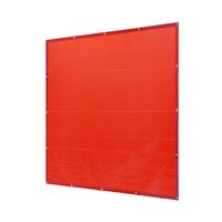 Perdea sudura impotriva scanteilor 180x180 cm, fibra de sticla, fara cadru, Rosu, inele de agatare