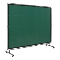 Perdea sudura impotriva scanteilor cu cadru otel, 180x240 cm, 4 x roti, Verde
