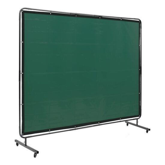Perdea sudura impotriva scanteilor cu cadru otel, 180x240 cm, 4 x roti, Verde