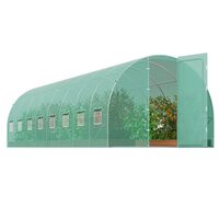 Sera pentru flori si legume, Cadru otel galvanizat, 835x290x225 cm, 16 ferestre, 140 g/cm³ PE, Usa inchidere Velcro