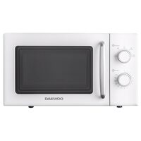 Cuptor cu microunde Daewoo Defrost 700 W, capacitate 20 l, Timer, Negru, Panou de comanda mechanic, Alb