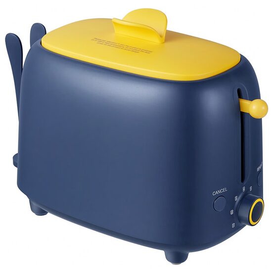Prajitor de paine mecanic cu 7 niveluri de rumenire, 2 felii, 950 W, Albastru, tavita firimituri