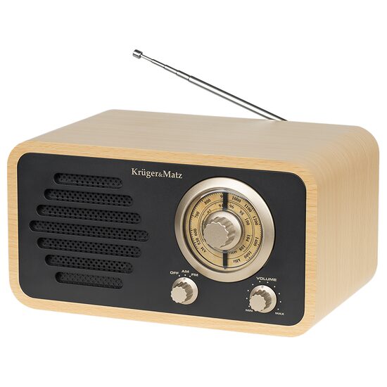 Aparat radio Retro Style, AM/FM, Antena telescopica, Maro, difuzor 5 W, 233 x 125 x 44 mm