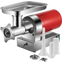 Masina Profesionala electrica de tocat carne, Inox, 1100 W, 180 rpm, 300 kg/ora, accesorii carnati, 2 x site