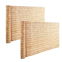 Set 2 x Paravan din stuf 5 x 1.2 m, Protectie vizuala si de vant, Maro deschis, UV