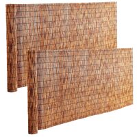Set 2 x Paravan din stuf 5 x 1.2 m, Protectie vizuala si de vant, Maro, UV