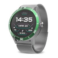 Ceas Smartwatch Amoled, diametru 33 mm, Bluetooth, Rezistent la apa IP 68, functie multisport, monitorizare somn, Pulsometru, 2 x bratari