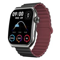 Ceas Smartwatch Amoled 3D, diametru 50 mm, Incarcare inductiva, Bluetooth, rezistent la apa IP67, Timp de lucru 5 zile, Negru