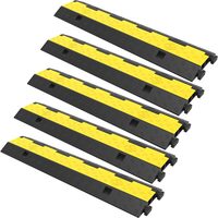 Set 5 rampe pentru cabluri, max 5000 Kg, 2 x canale, Galben/Negru, Interblocare modulara, 101 x 24.5 x 5 cm 