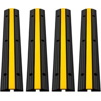 Set 4 rampe pentru cabluri, max 10000 Kg, 1 x canal, Galben/Negru, 102 x 15.5 x 3 cm